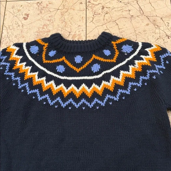 Tory Burch Sport Navy blue Fair isle sweater. - Picture 2 of 4